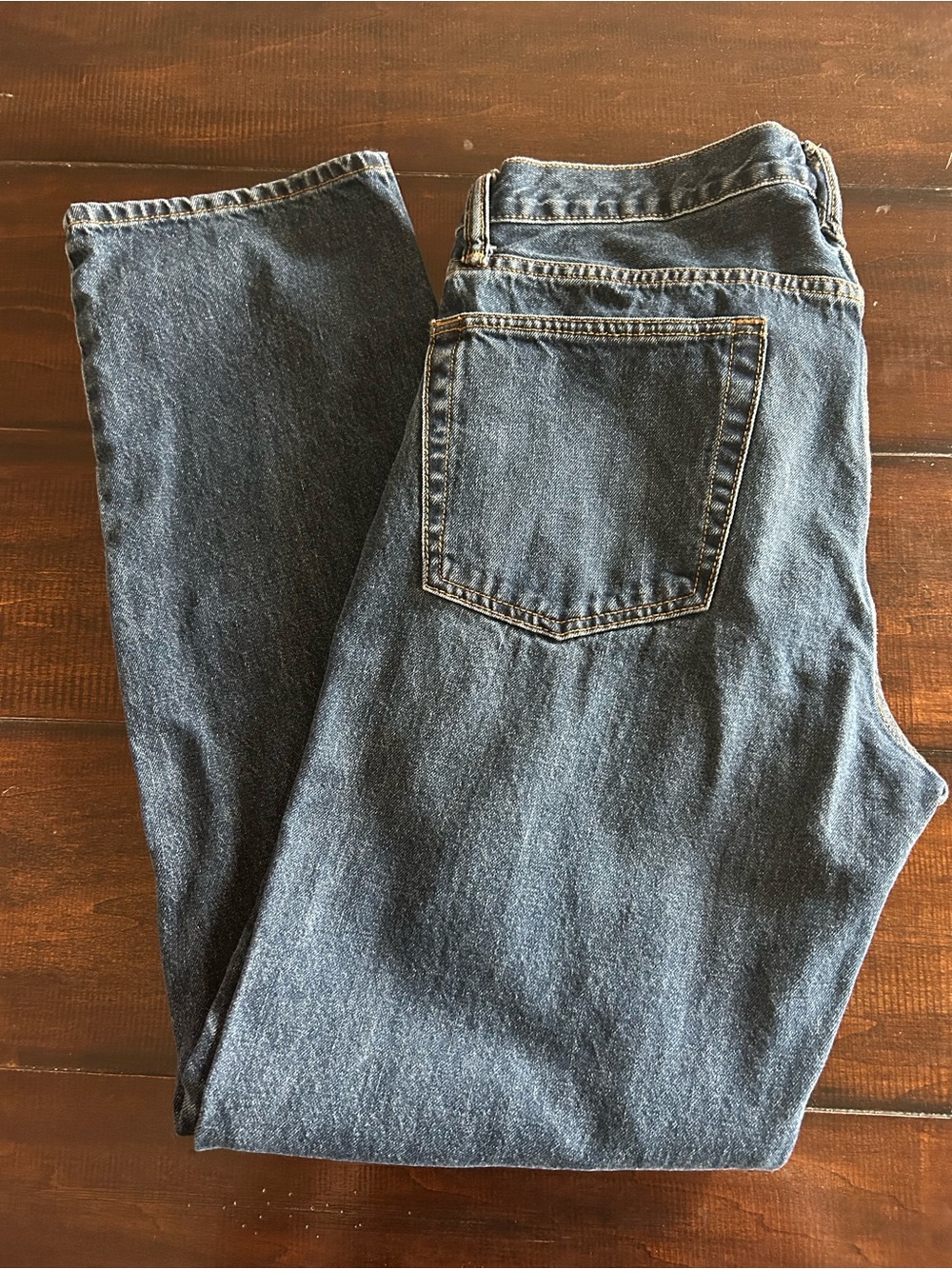 Men's Straight leg Dark Blue Denim Jeans